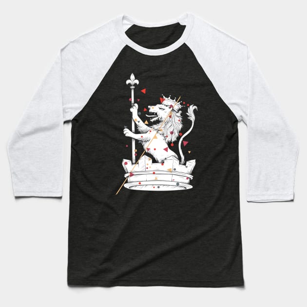 Lion Crown Baseball T-Shirt by jm2616